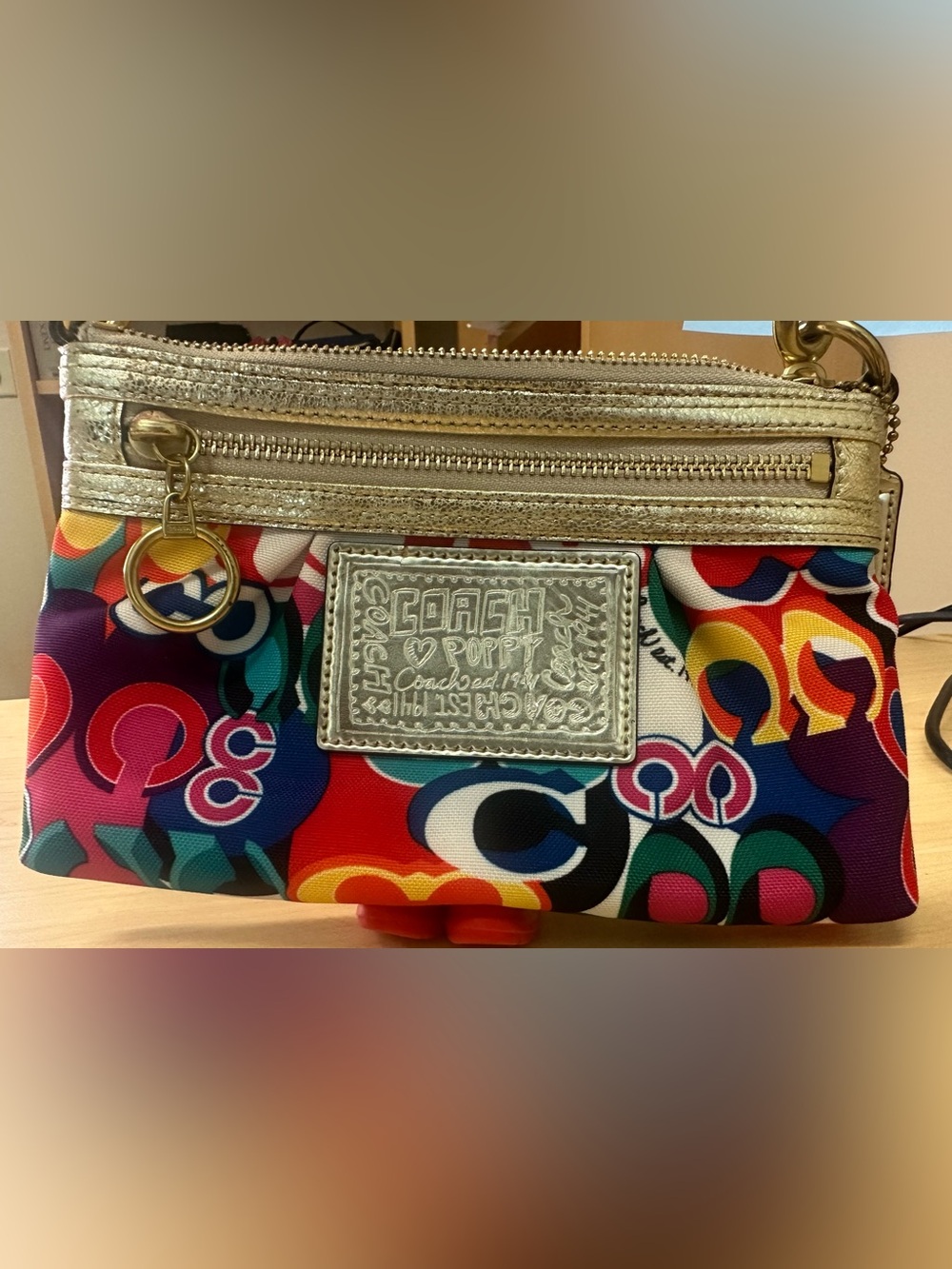 Coach Poppy Graffiti Cosmetic Pouch Collectible 🌈💕